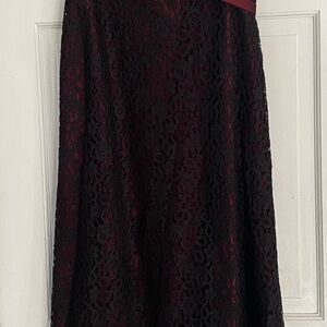 Chic Black and Red Lace A-Line Dress